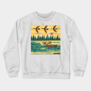 Geese and Moose Crewneck Sweatshirt